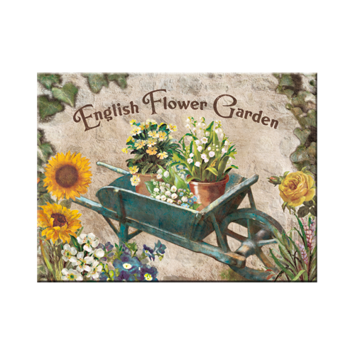 English Flower Garden Blue Barrow