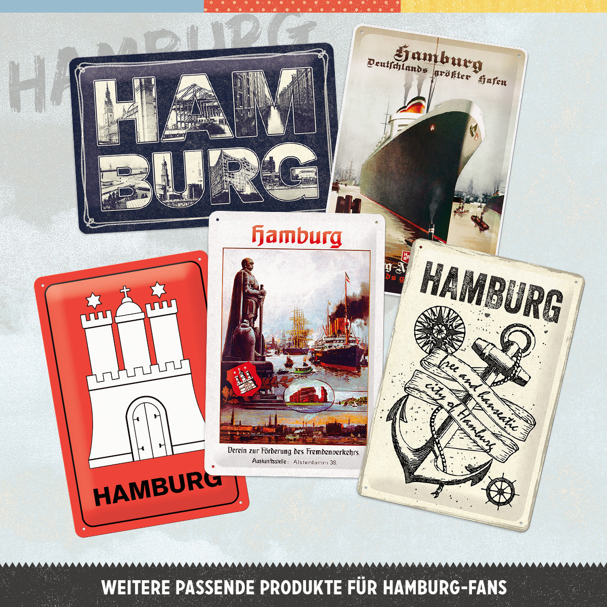 Hamburg - Bilder-Buchstaben & Anker