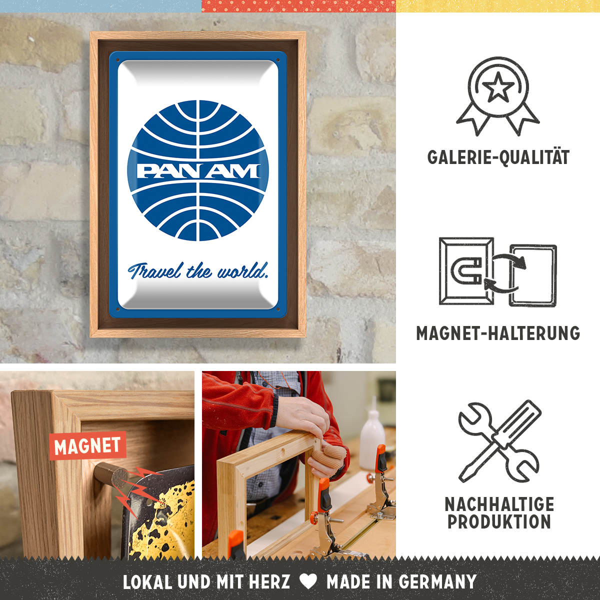 Pan Am - Travel the world Logo white N-Frame M Edition