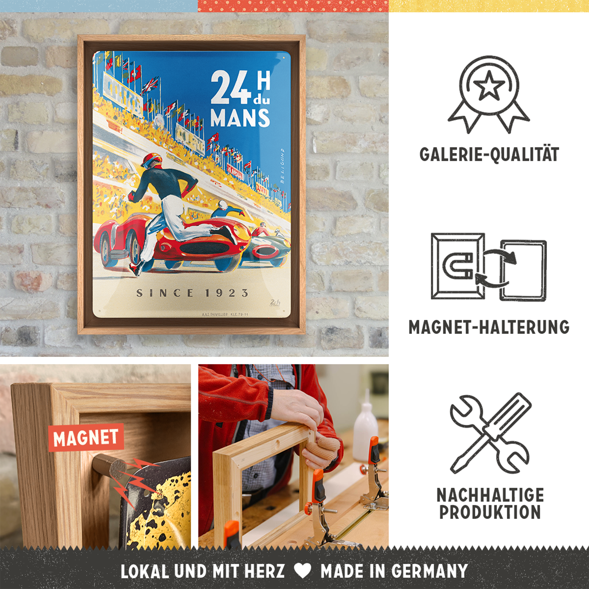 24h Le Mans - Racing Poster Blue N-Frame L Edition