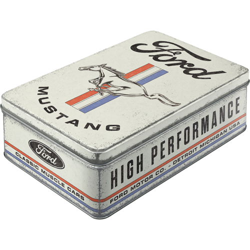 Ford Mustang - Horse & Stripes Logo, isolated Vorratsdose Flach product view with transparent background.