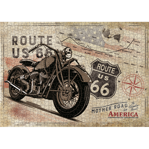 Puzzle "Route 66 - Bike Map H-D 1"