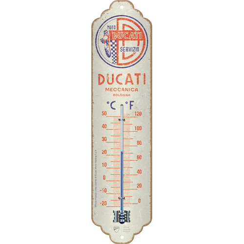 Thermomètre Rétro Nostalgic-Art Ducati Moto Servizio Meccanica – 7×28 Cm Métal Vintage – Idée Cadeau Motard