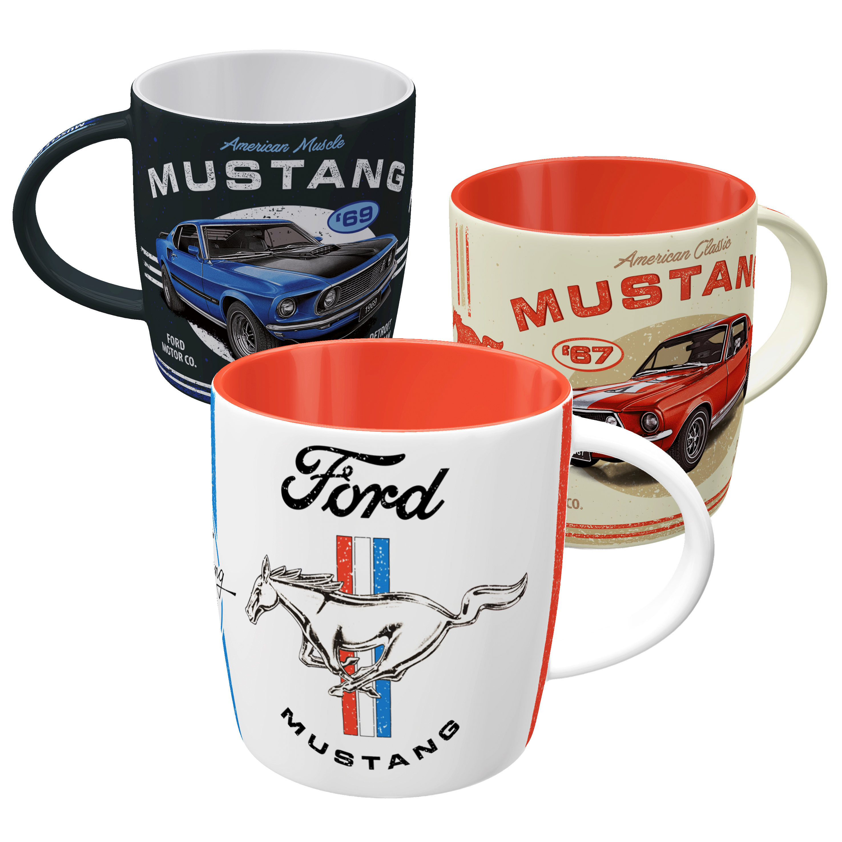 Ford Mustang Tassen Geschenkbox – Logo, GT 1967 & Mach 1