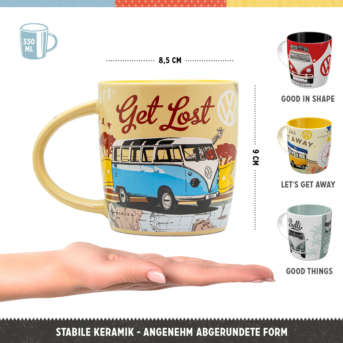 Volkswagen VW Bulli Tassen Geschenkbox – Roadtrip 4er-Set