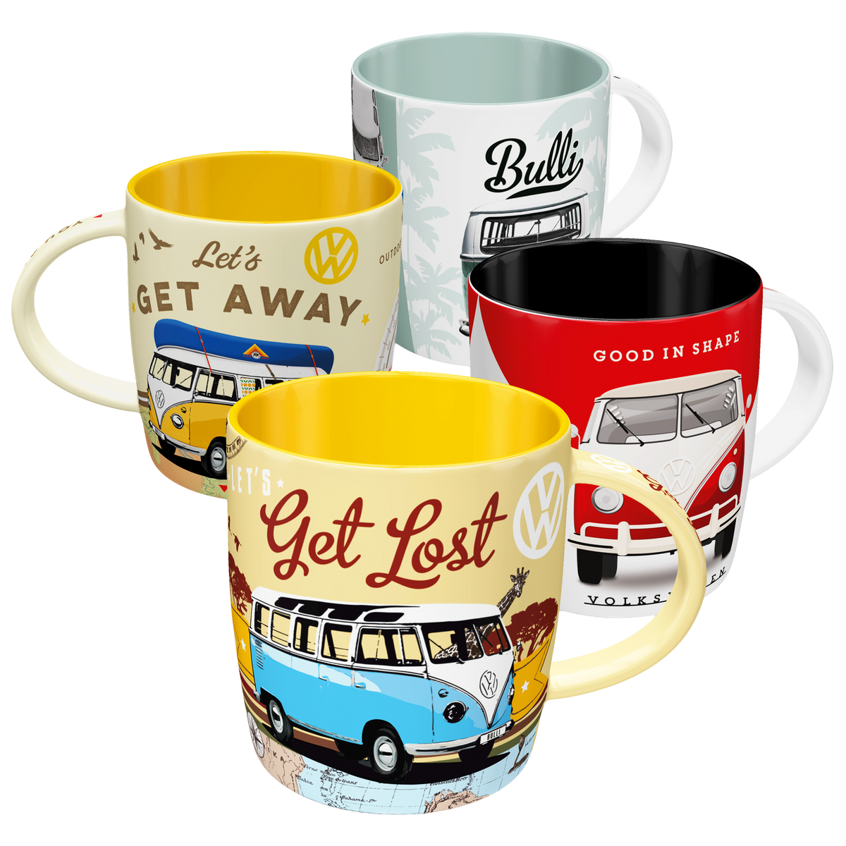 Volkswagen VW Bulli Tassen Geschenkbox – Roadtrip 4er-Set
