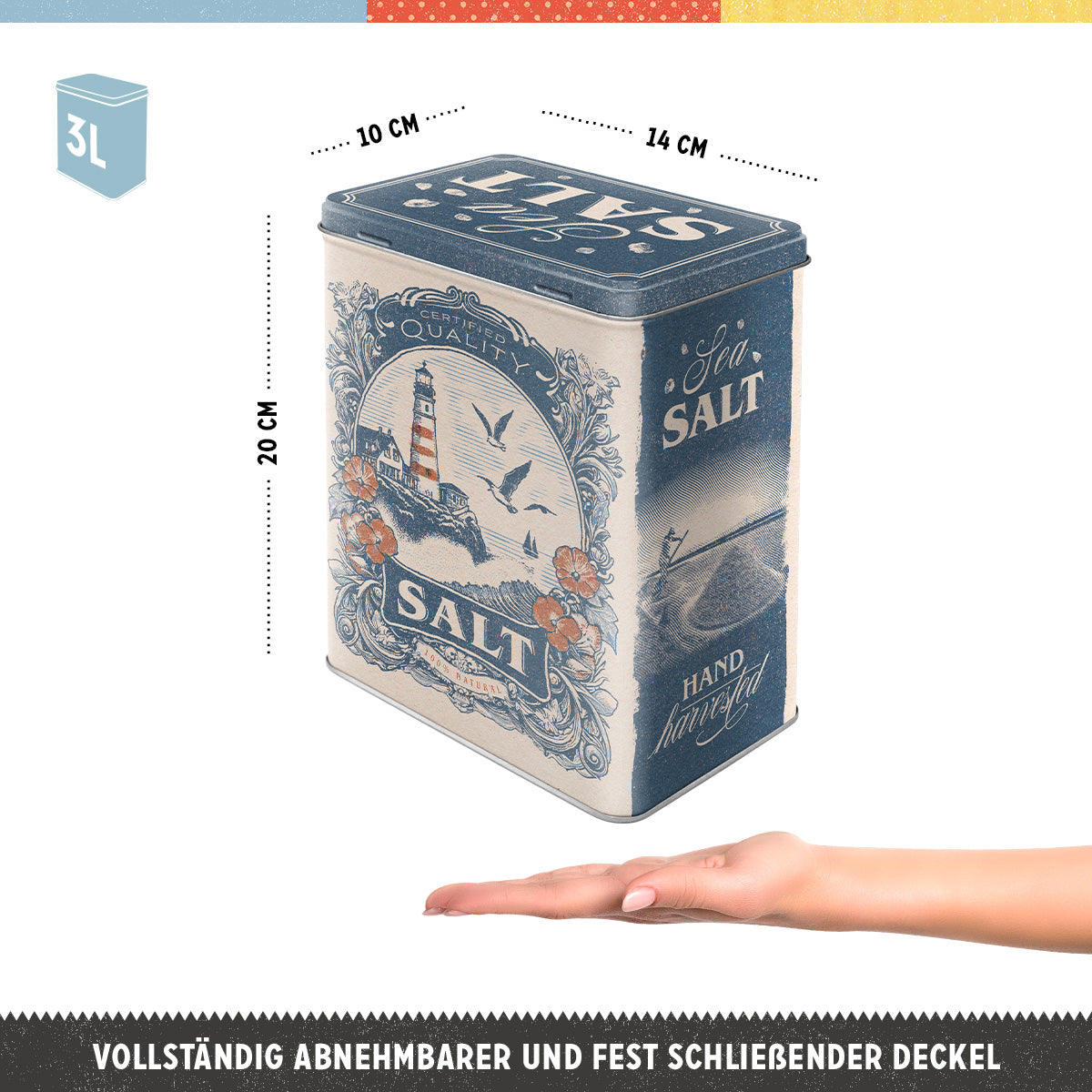 Storage Tin L "Sea Salt"