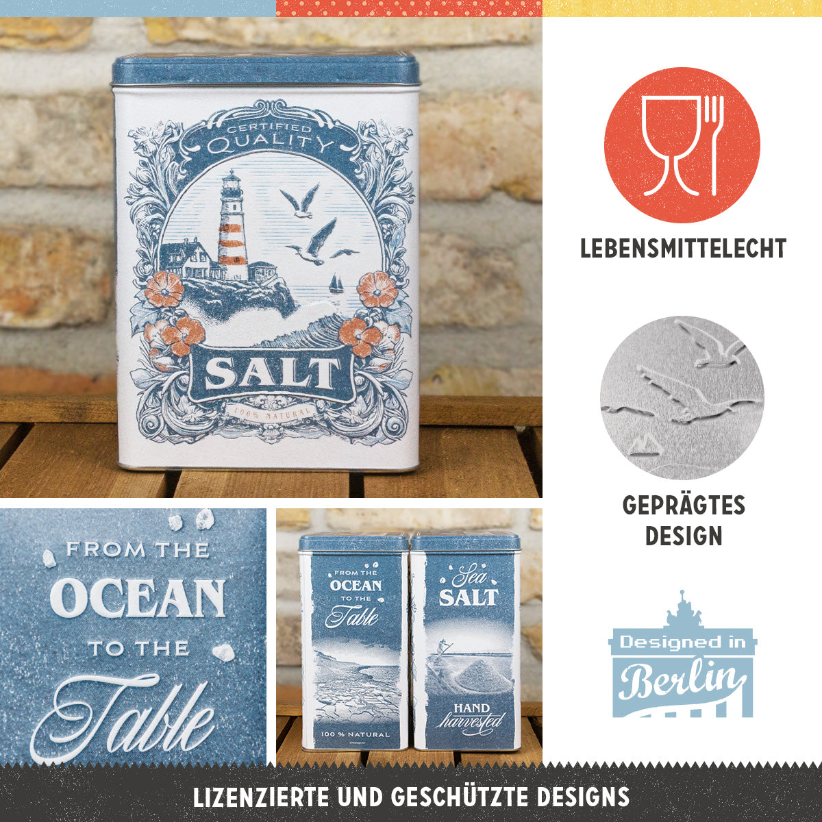 Storage Tin L "Sea Salt"