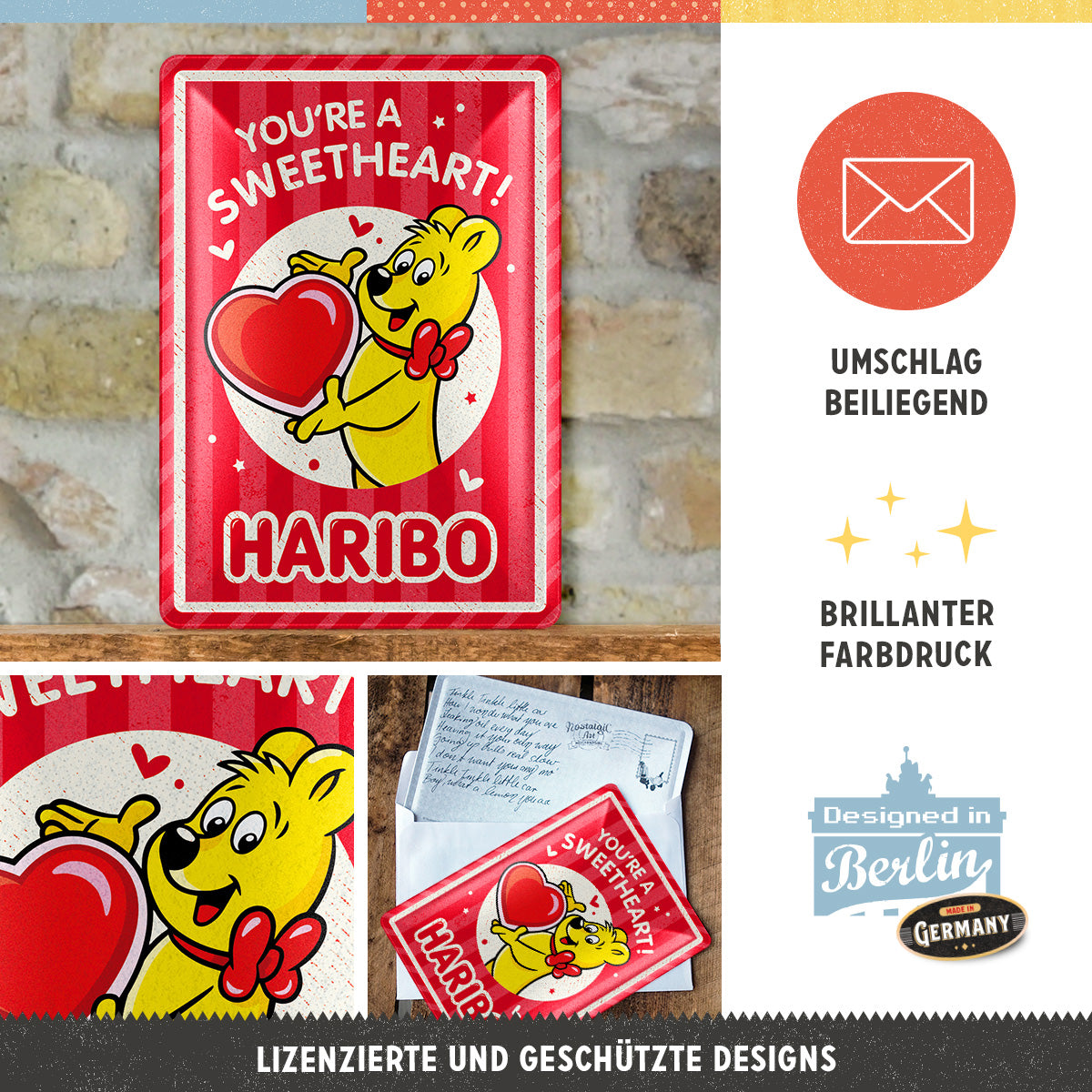 Metal Card 10 x 14 cm "HARIBO - Sweetheart"