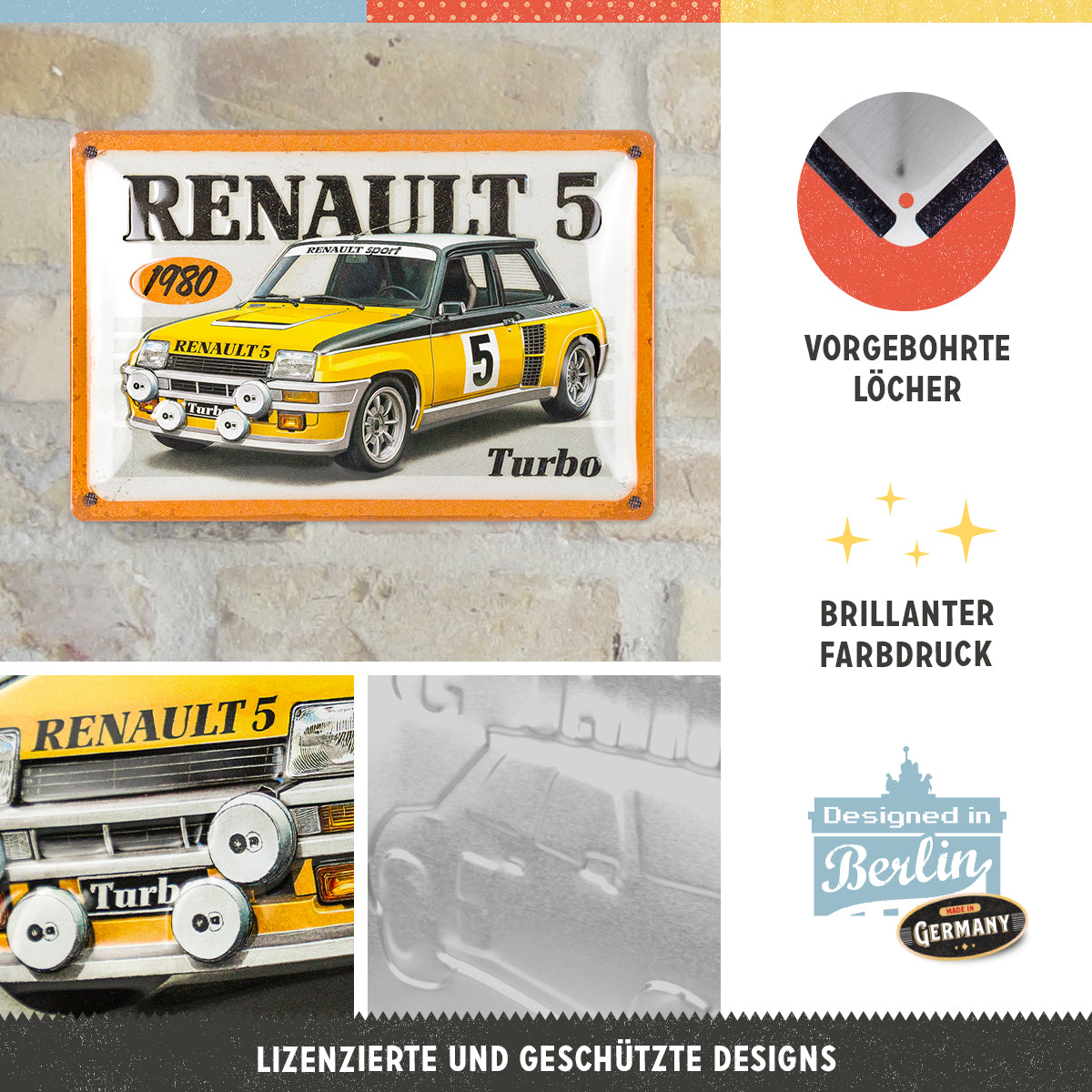 Tin Sign 20 x 30 cm "Renault - R5 Turbo 1980"