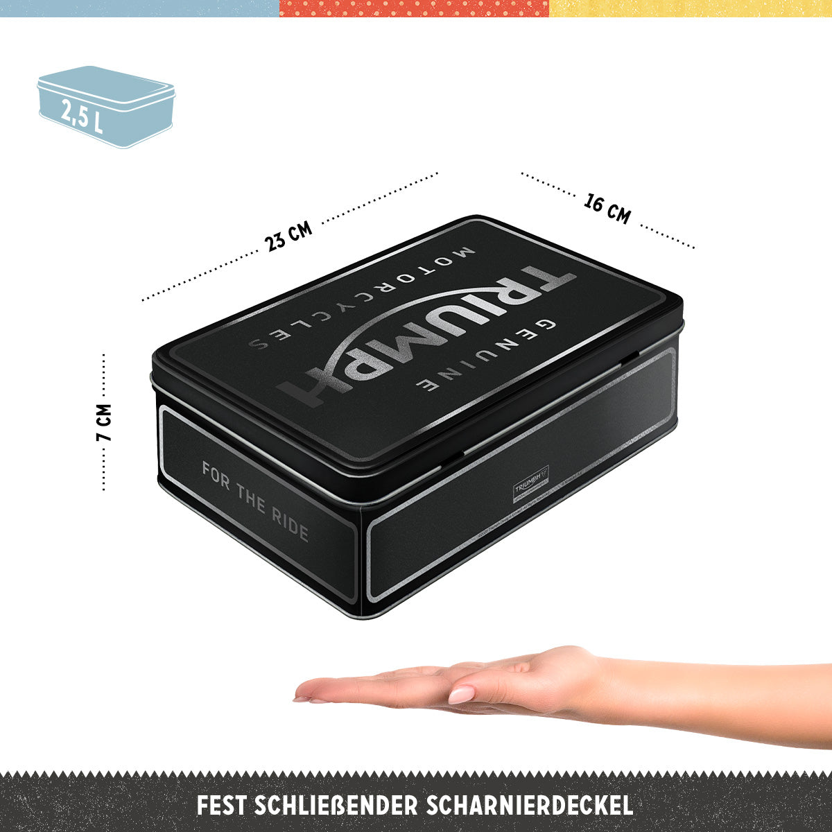 Storage Tin Flat "Triumph - Parts & Accessories Silver"