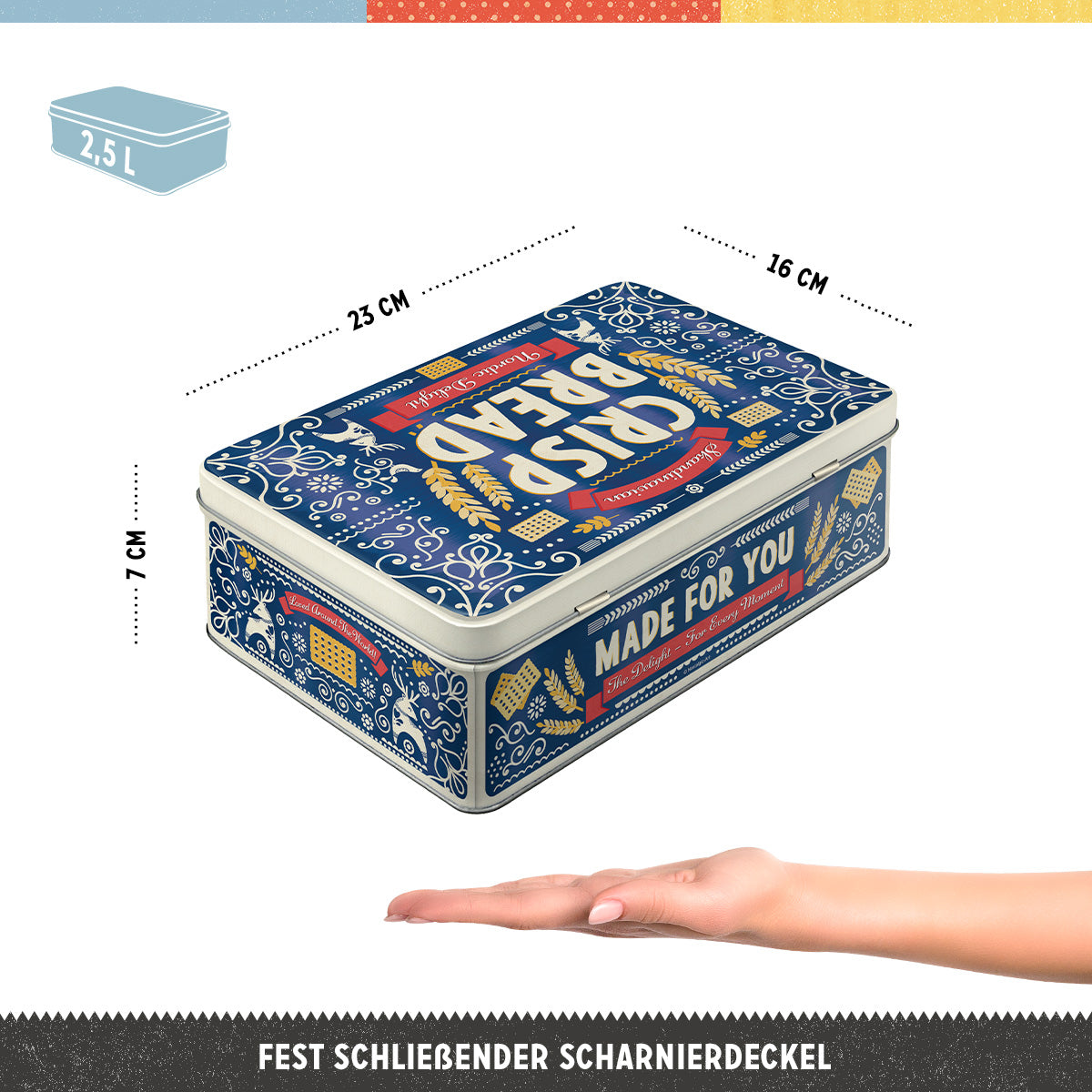 Storage Tin Flat "Crisp Bread"