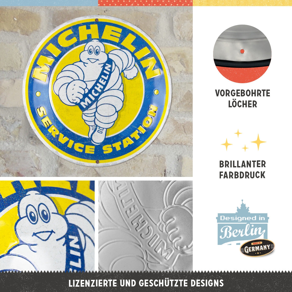 Tin Sign Round Ø 35cm "Michelin - Service Station"