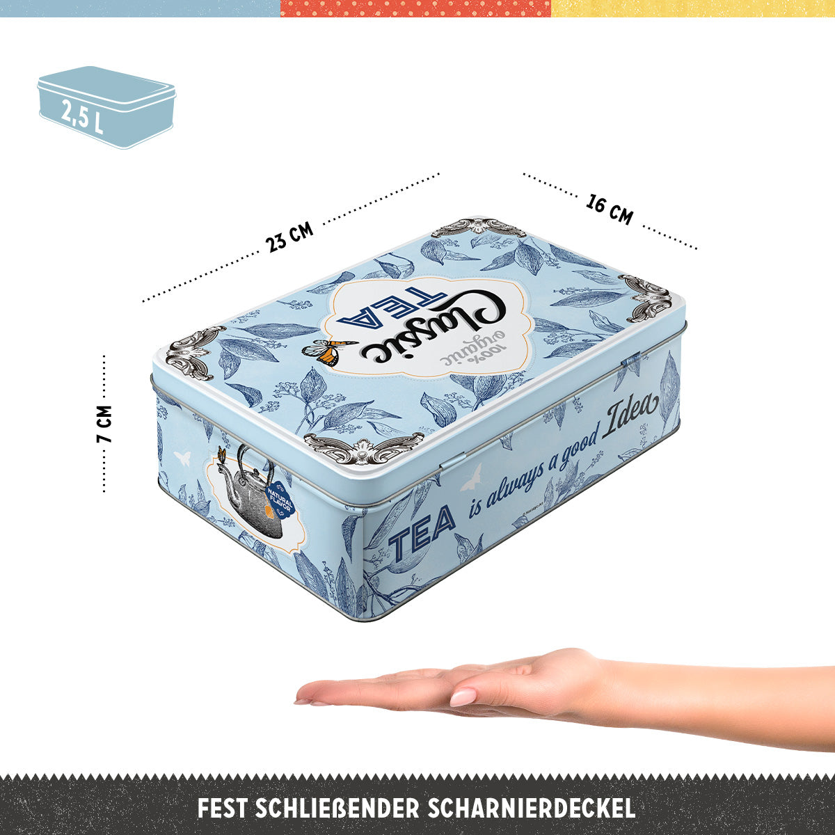 Storage Tin Flat "Classic Tea"