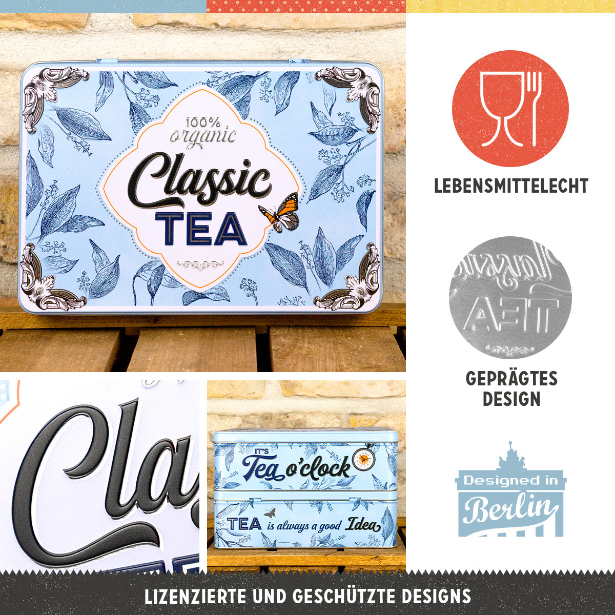 Storage Tin Flat "Classic Tea"