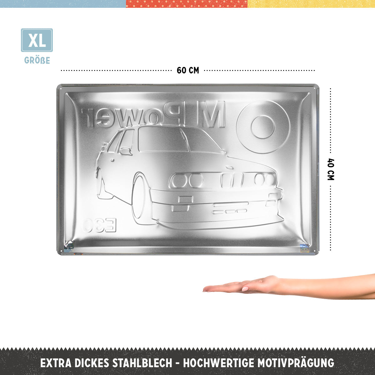 Tin Sign 40 x 60 cm "BMW Motorsport - M Power E30"
