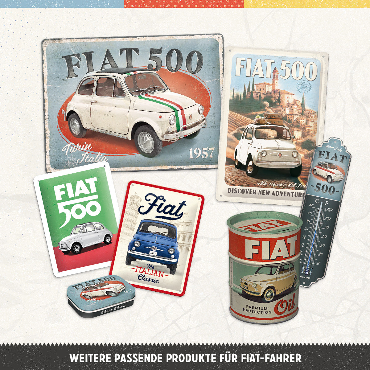 Fiat 500 - Red car in the street N-Frame L Edition