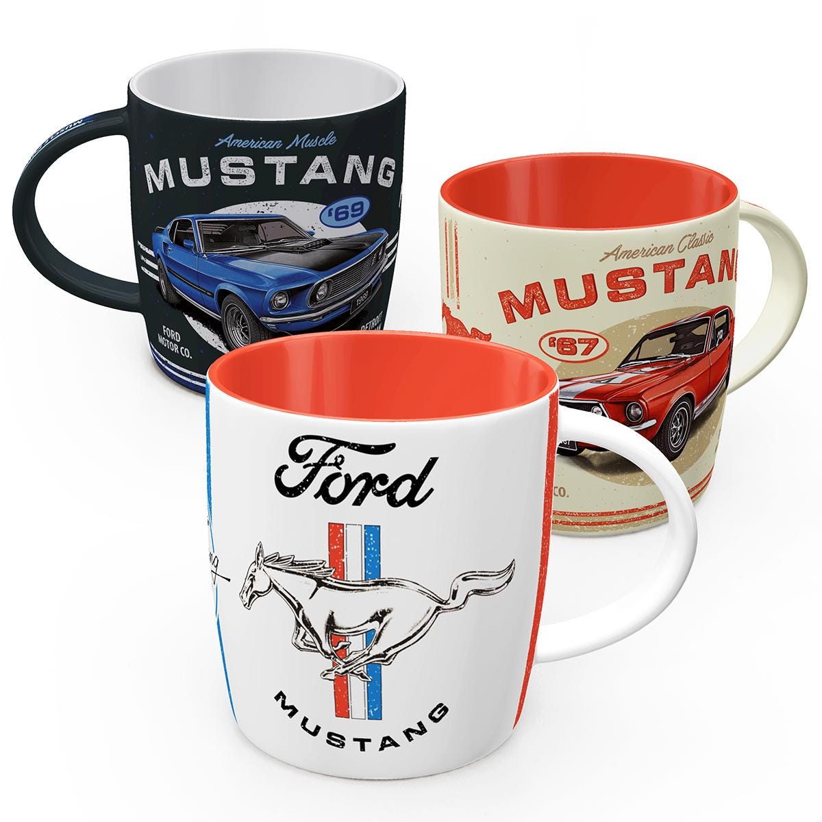 Ford Mustang Tassen Geschenkbox – Logo, GT 1967 & Mach 1