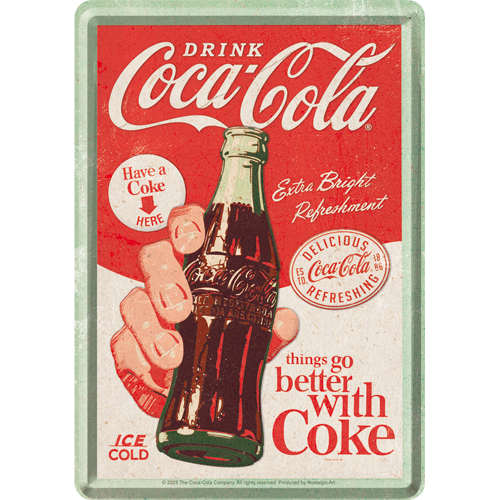 Metal Card 10 x 14 cm "Coca-Cola - Better with Coke"