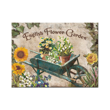 English Flower Garden Blue Barrow