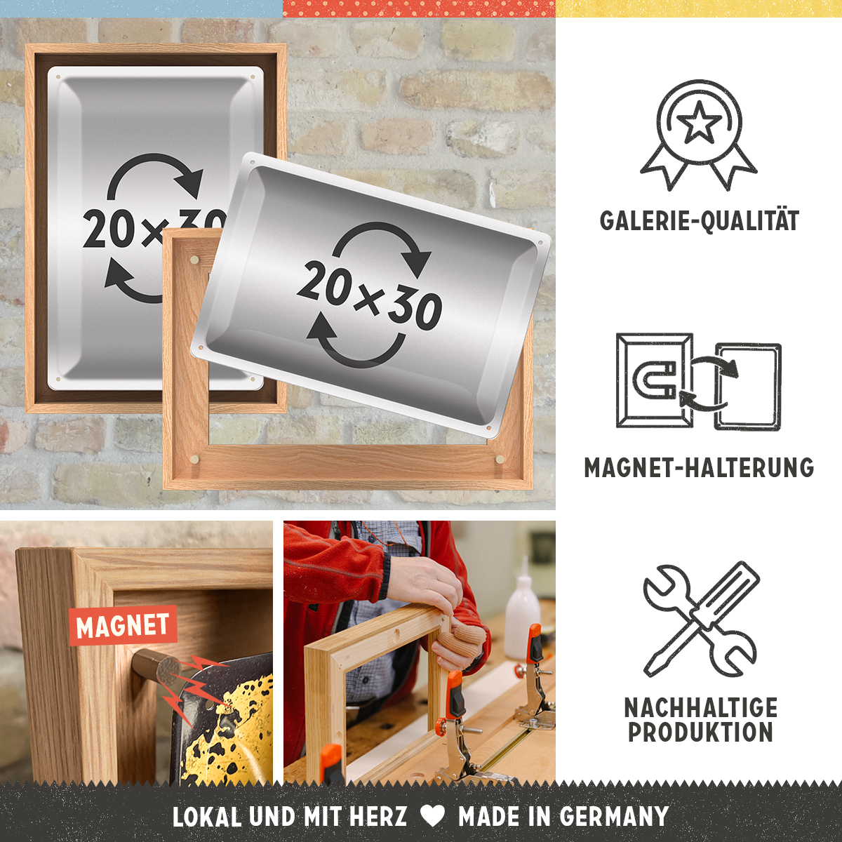 N-Frame Gallery M (for 20x30 Signs) Oak