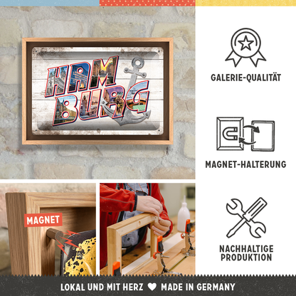 Hamburg - Bilder-Buchstaben & Anker N-Frame M Edition