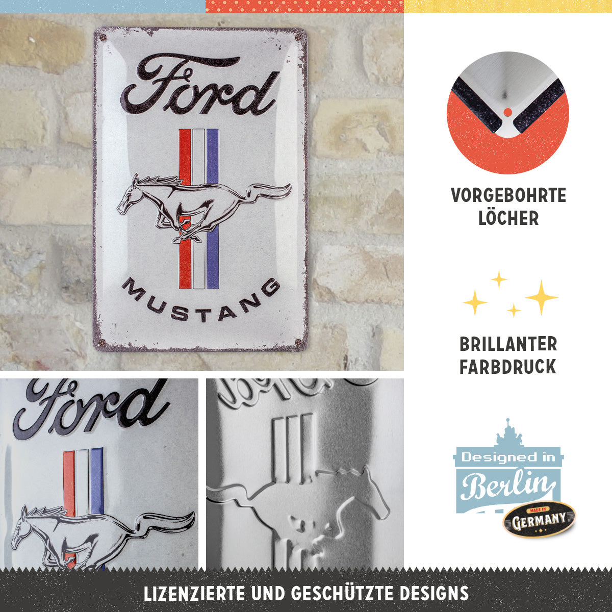 Ford Mustang - Horse & Stripes Logo