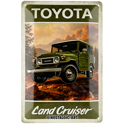 Toyota - Land Cruiser, isolated Blechschild 20 x 30 cm product view with transparent background.