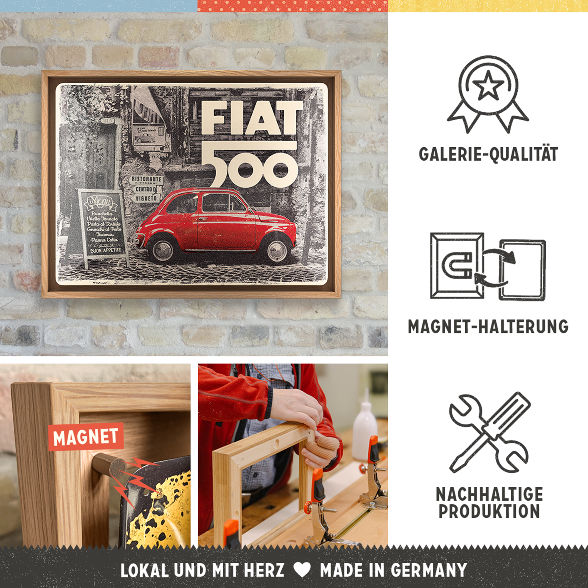 Fiat 500 - Red car in the street N-Frame L Edition