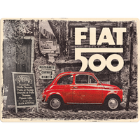 Fiat 500 - Red car in the street