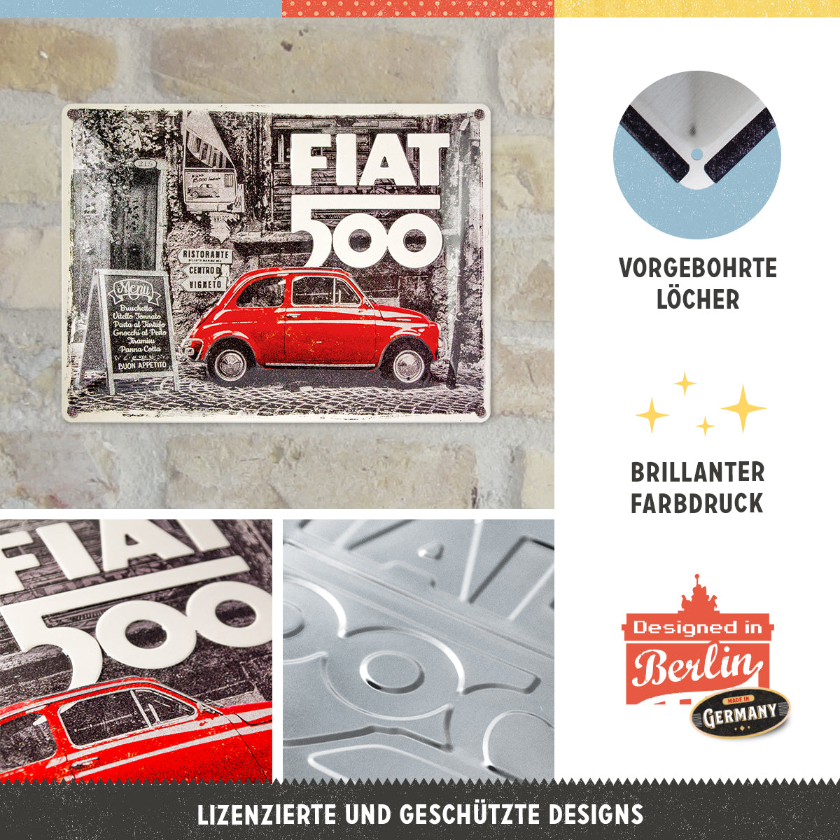 Fiat 500 - Red car in the street