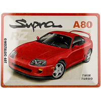 Toyota Supra A80 Twin Turbo Retro-Blechschild, 30 x 40 cm