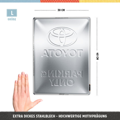 Toyota - Parking Only, reverse side and product details.