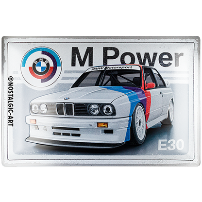 Tin Sign 40 x 60 cm "BMW Motorsport - M Power E30"
