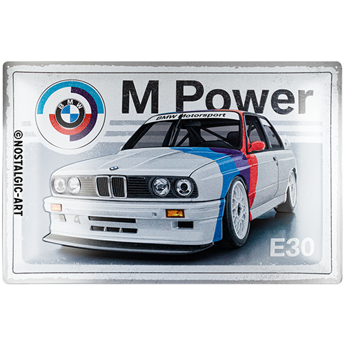 Tin Sign 40 x 60 cm "BMW Motorsport - M Power E30"
