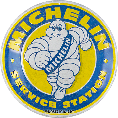 Tin Sign Round Ø 35cm "Michelin - Service Station"