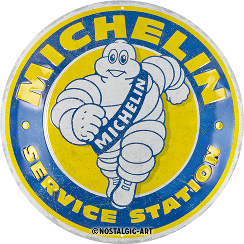 Tin Sign Round Ø 35cm "Michelin - Service Station"