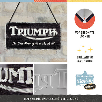 Triumph - Logo Black Wood