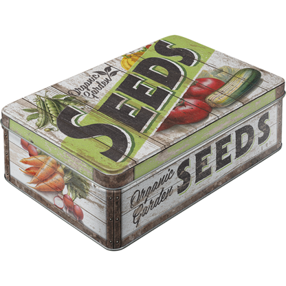 Storage Tin Flat "Garden Seeds"
