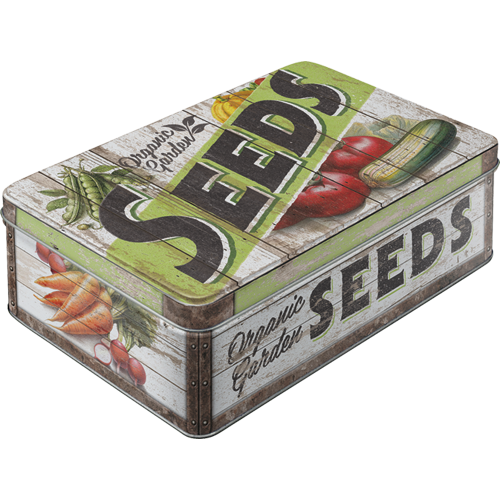 Storage Tin Flat "Garden Seeds"