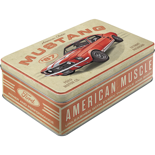 Storage Tin Flat "Ford Mustang - GT 1967 Red"