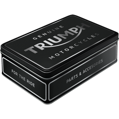 Storage Tin Flat "Triumph - Parts & Accessories Silver"
