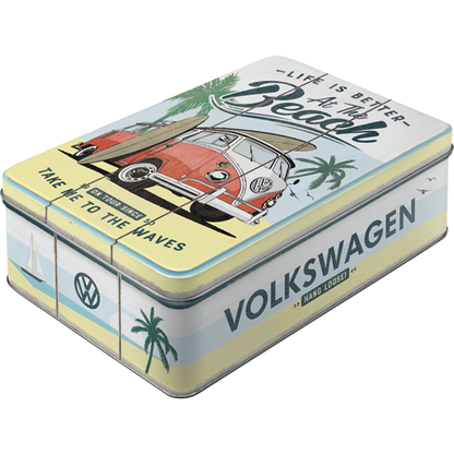 VW Bulli - Beach, isolated Vorratsdose Flach product view with transparent background.