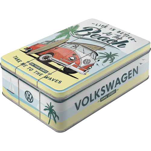 VW Bulli - Beach, isolated Vorratsdose Flach product view with transparent background.