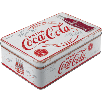 Coca-Cola - Refreshing New Feeling, isolated Vorratsdose Flach product view with transparent background.