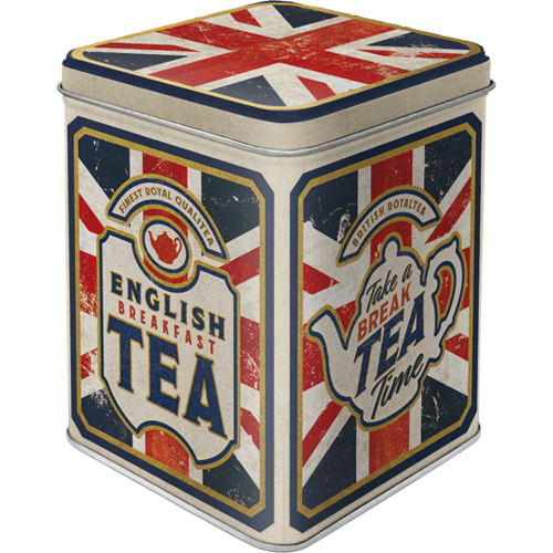 English Tea, isolated Teedose product view with transparent background.