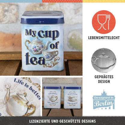 My Cup of Tea, product collage with multiple views and highlighted details.