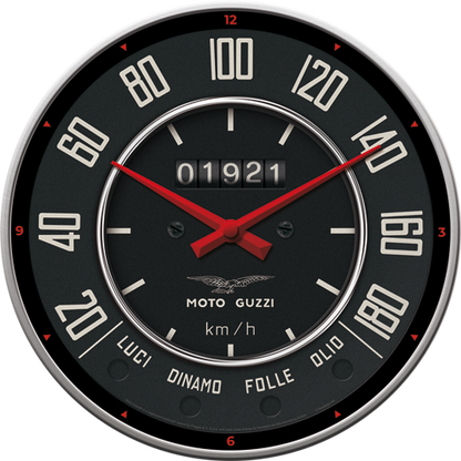 Moto Guzzi - Tacho, isolated Wanduhr product view with transparent background.