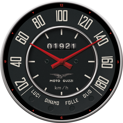 Moto Guzzi - Tacho, isolated Wanduhr product view with transparent background.