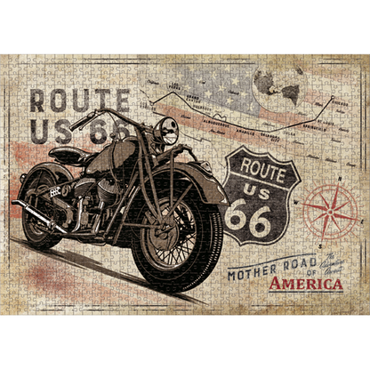 Puzzle "Route 66 - Bike Map H-D 2"